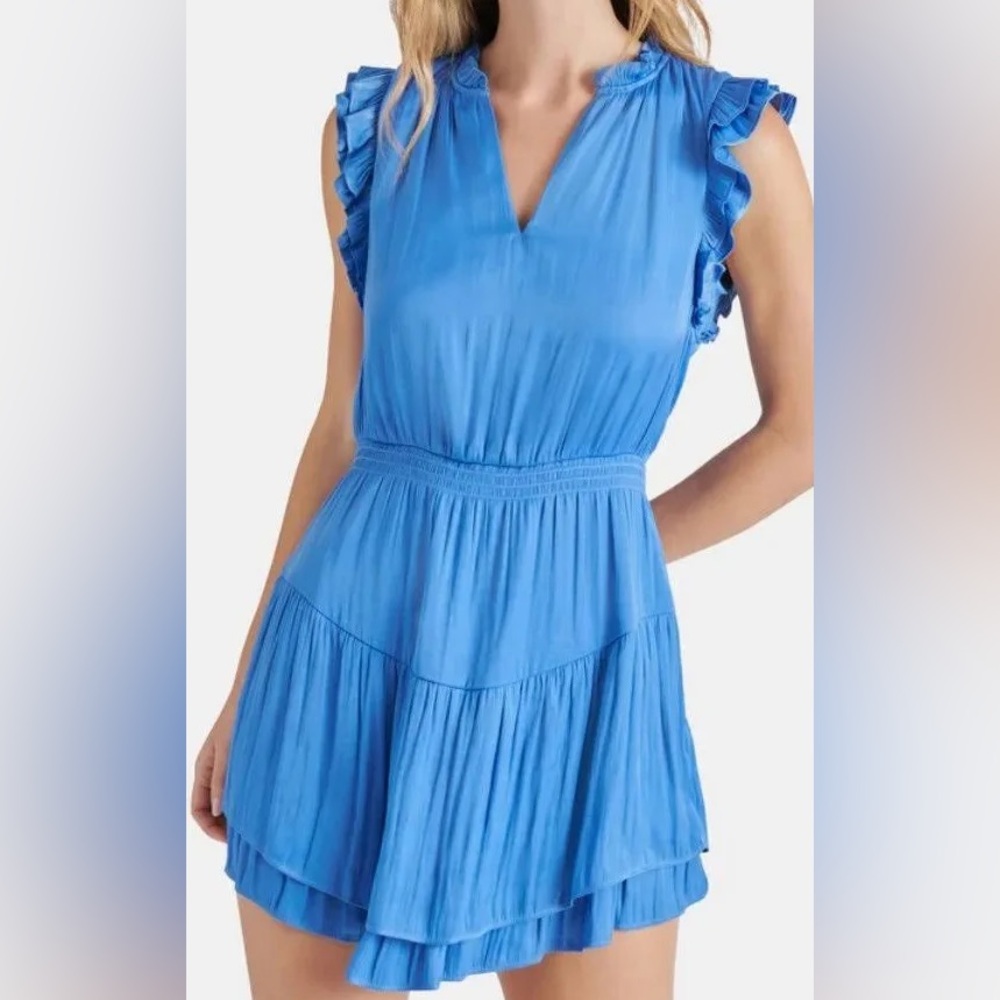 Steve Madden Vibrant Blue Ruffle Mini Dress